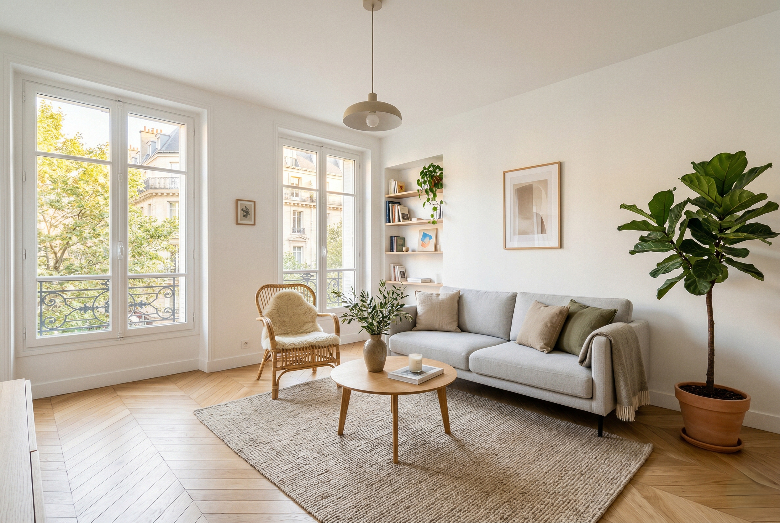 Salon lumineux — Appartement T3 Biarritz